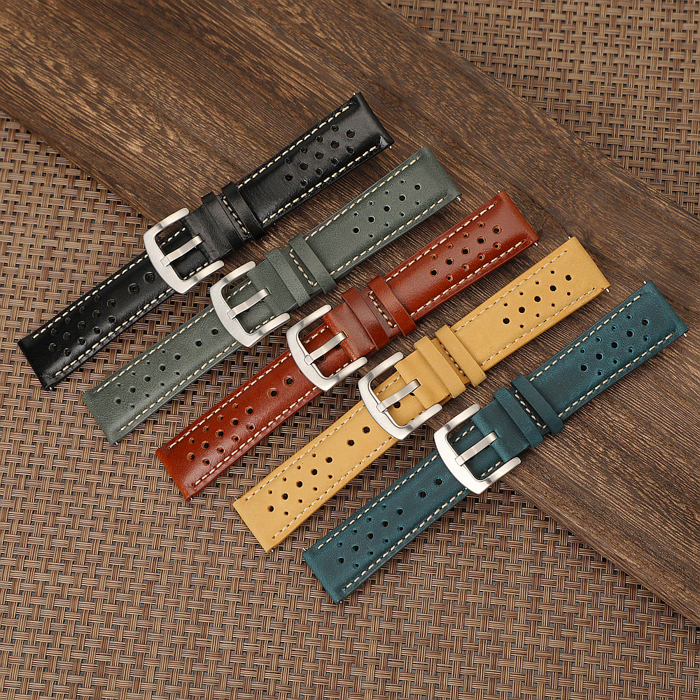 Leather Watch Band Men - 18mm 19mm 20mm 22mm Vintage Leather