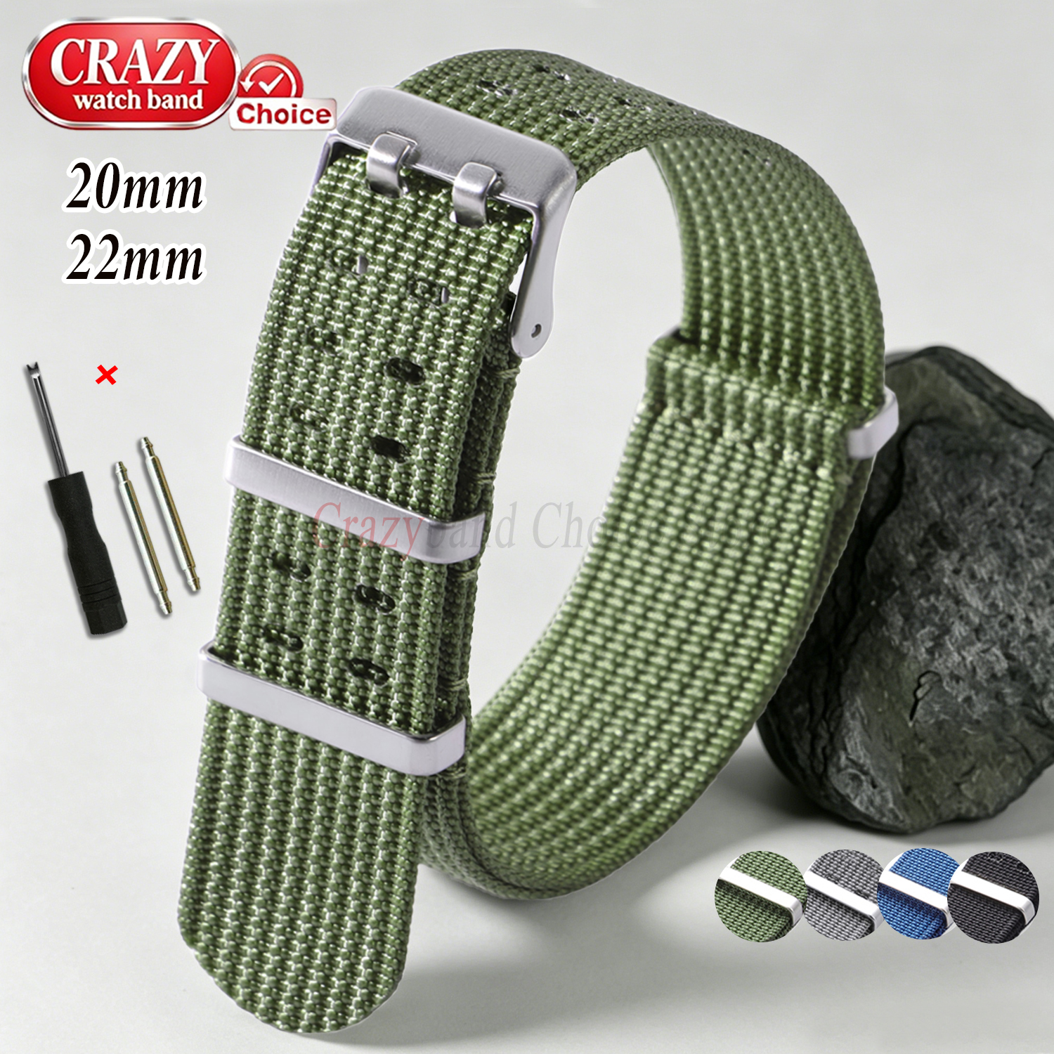 Canvas Strap Watch - High Quality Nylon for Hamilton Khaki