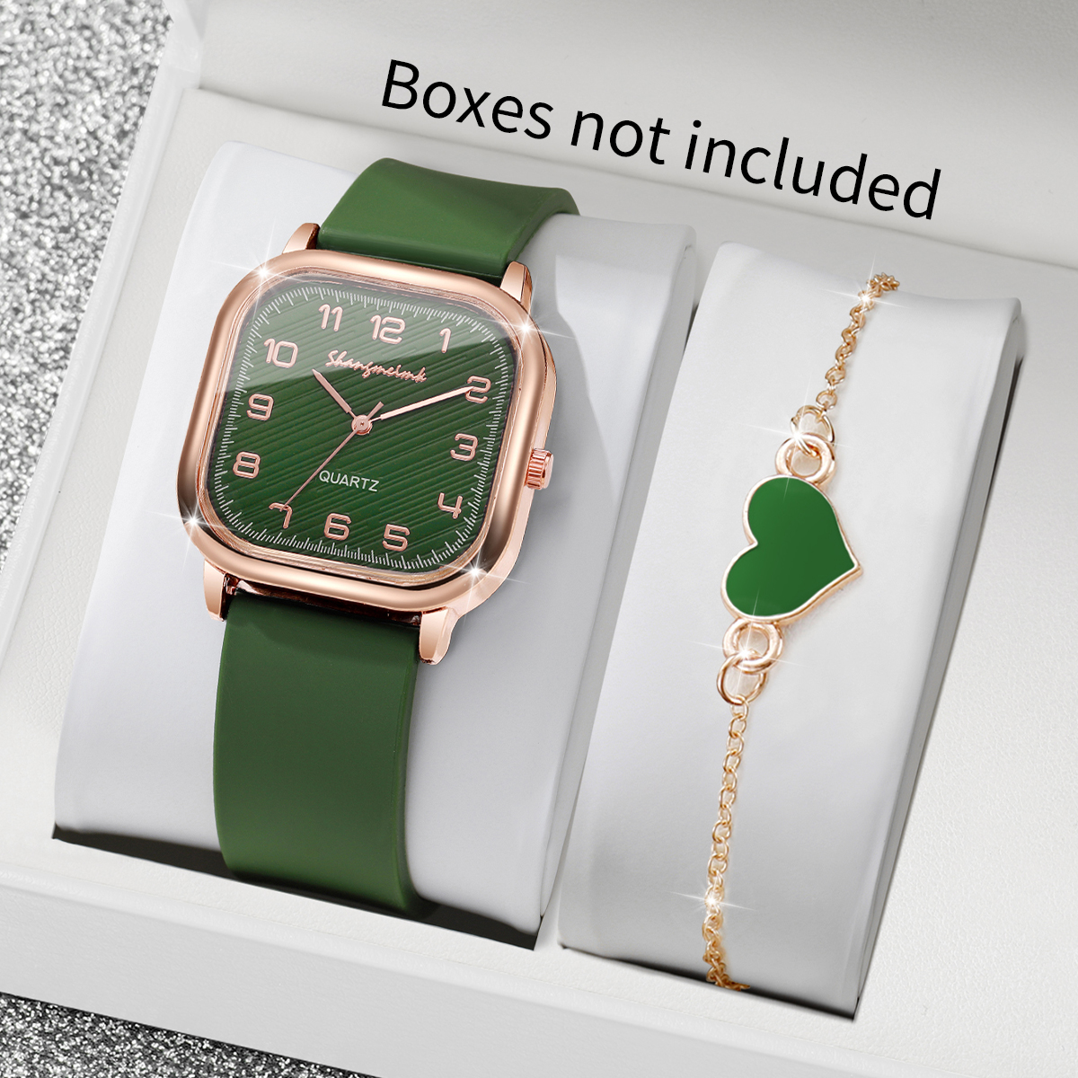 2PCS/Set Fashion Square Women  – Silicone Band Women recenzja i cena
