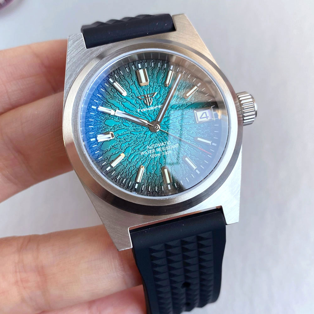 New 38mm Mechanical Watch Men  – Rubber Strap Diver recenzja i cena