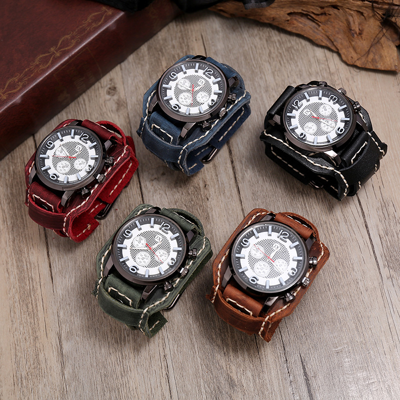 New Retro Mens Watches Genuine – Leather Watch Band Men recenzja i cena