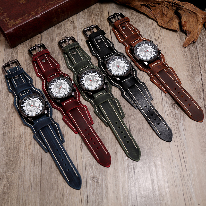 New Retro Mens Watches Genuine – Leather Watch Band Men recenzja i cena