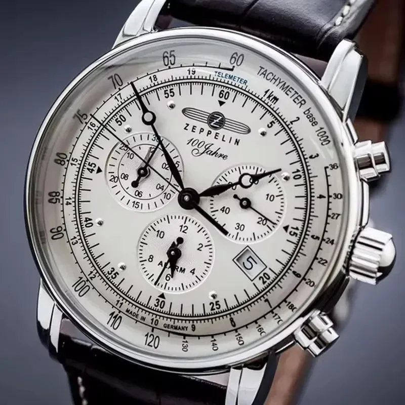 Zeppelin Airship Automatic Dat – Leather Watch Band Men recenzja i cena