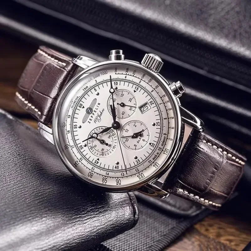 Zeppelin Airship Automatic Dat – Leather Watch Band Men recenzja i cena