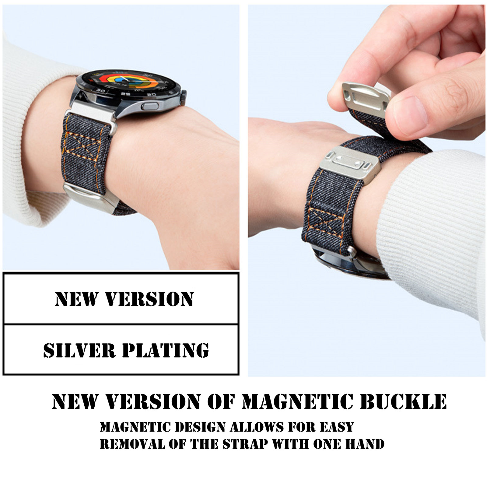 Magnetic Bands for Amazfit Fal – Canvas Strap Watch recenzja i cena