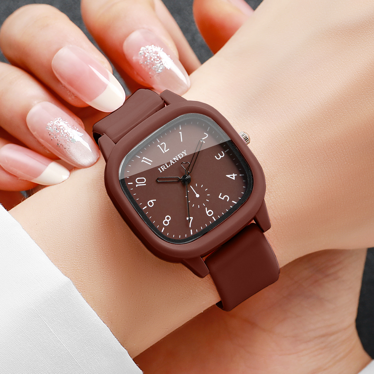 2PCS/Set Fashion Square Arabic – Silicone Band Women recenzja i cena