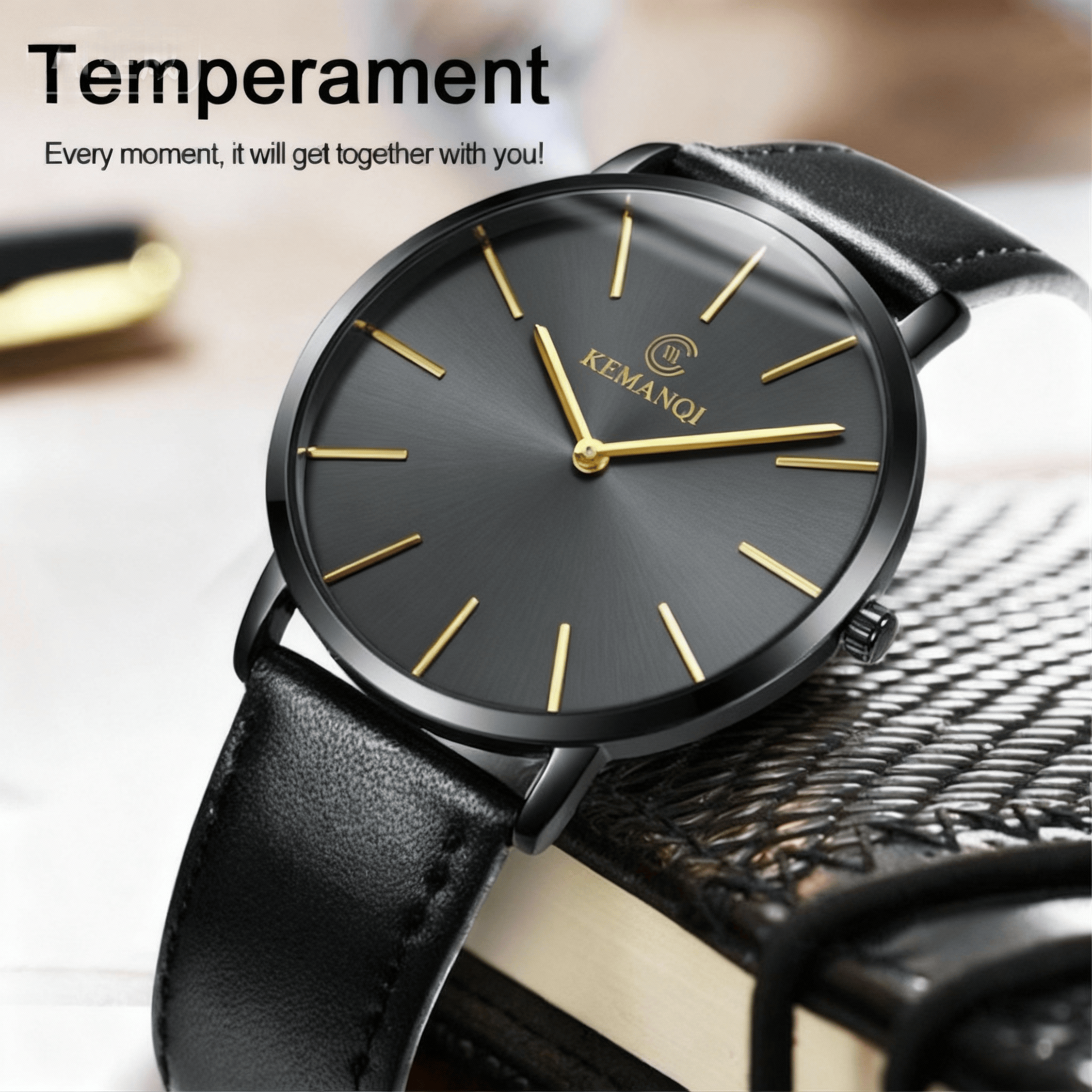 Fashion Ultra Thin Men's Quart – Leather Watch Band Men recenzja i cena