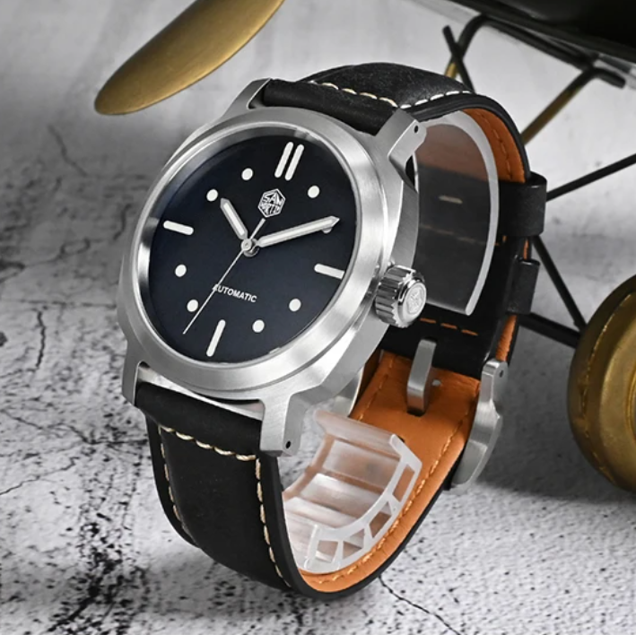 San Martin Mens Pilot Watches  – Leather Strap Quick Release recenzja i cena