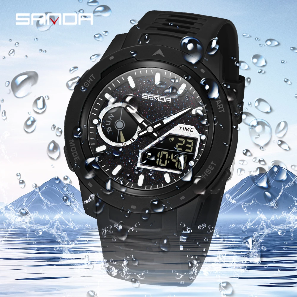 SANDA new men's fluorescent wa – Rubber Strap Diver recenzja i cena