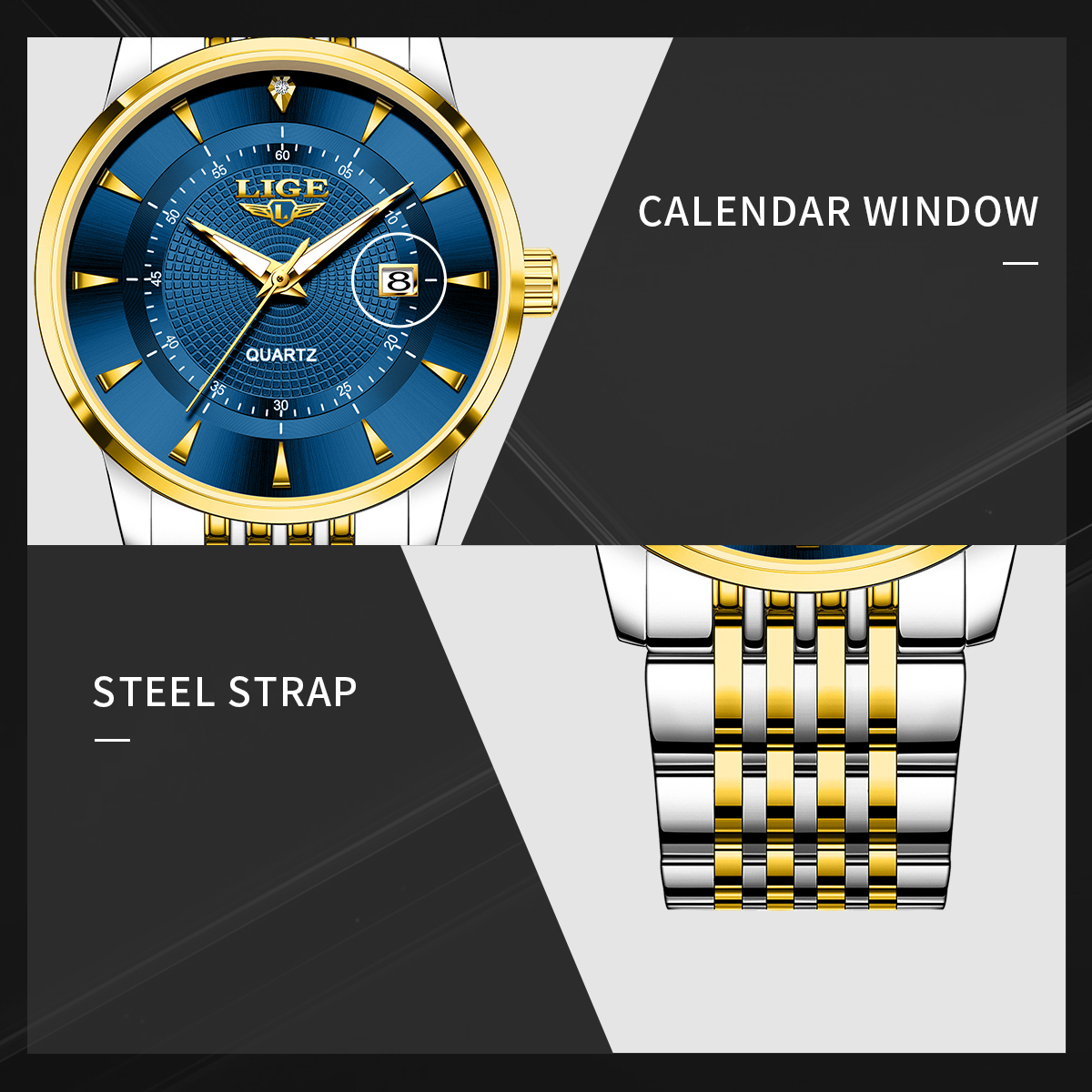 LIGE New 2025 Luxury Man Watch – Stainless Bracelet Diver recenzja i cena
