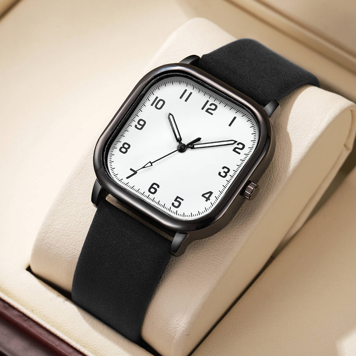 Fashion Square Men Watches Sim – Leather Watch Band Men recenzja i cena
