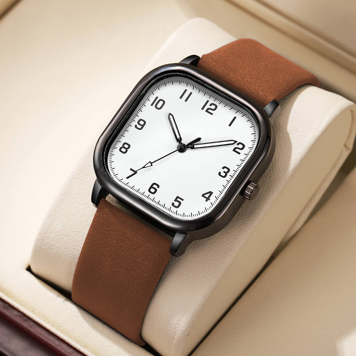 Fashion Square Men Watches Sim – Leather Watch Band Men recenzja i cena