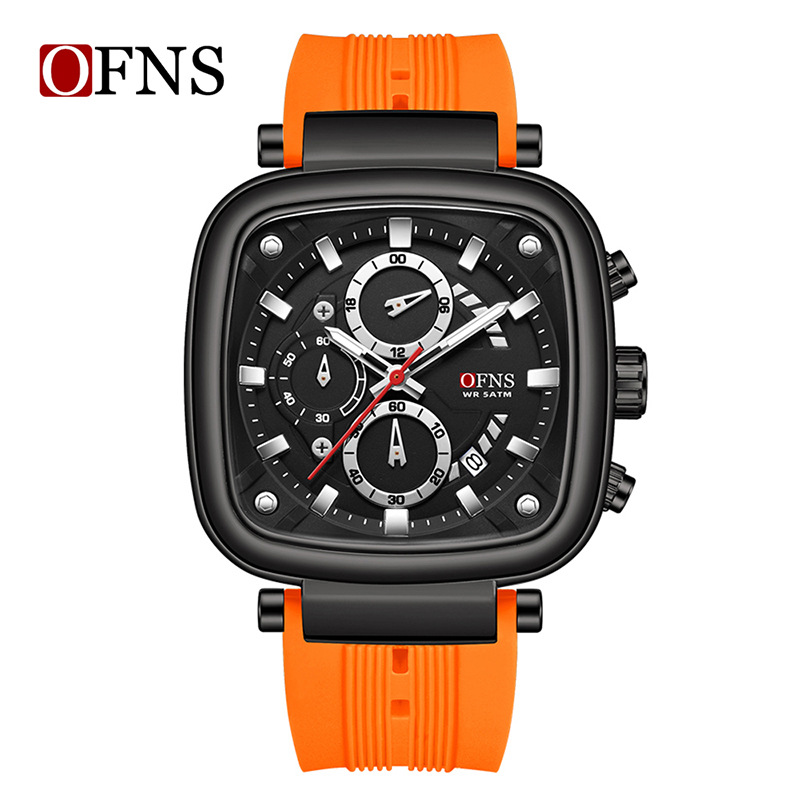 OFNS square waterproof sports  – Rubber Strap Diver recenzja i cena