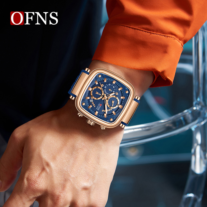OFNS square waterproof sports  – Rubber Strap Diver recenzja i cena