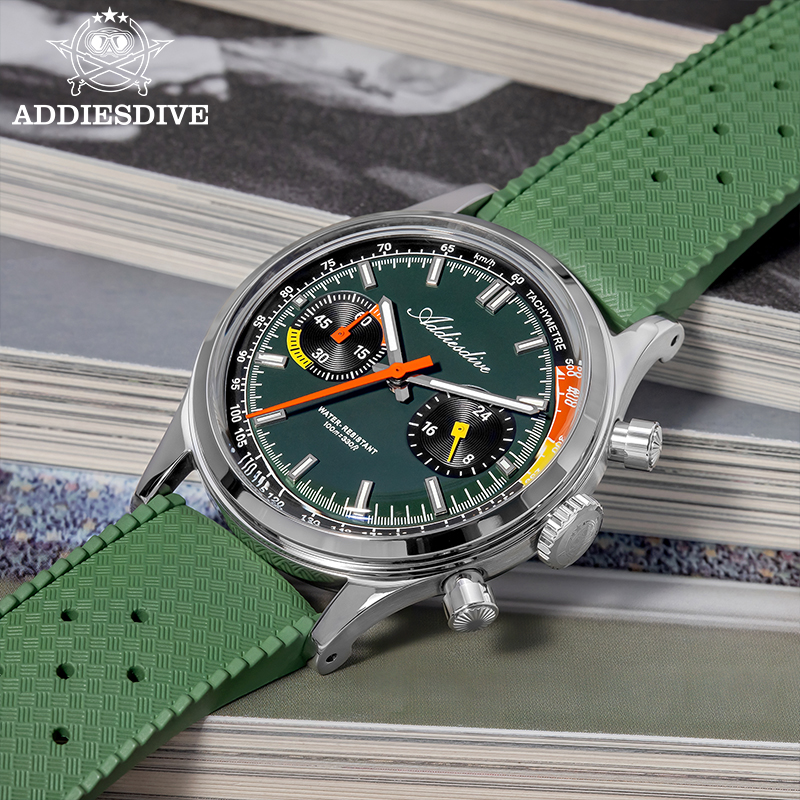 ADDIESDIVE Chronograph VK64 Wa – Rubber Strap Diver recenzja i cena