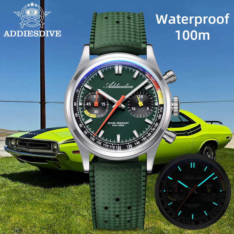 ADDIESDIVE Chronograph VK64 Wa – Rubber Strap Diver recenzja i cena