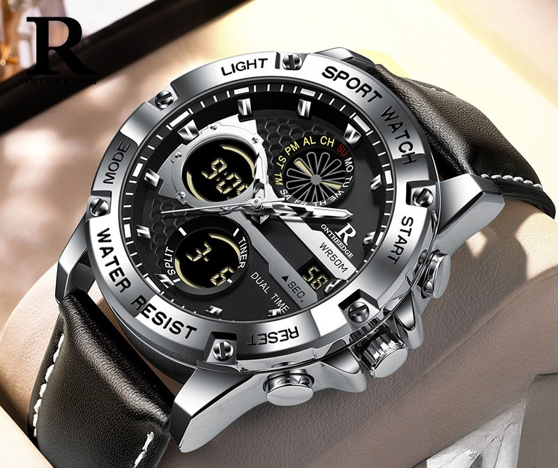 Fashion Men’s Big Face Quartz  – Leather Watch Band Men recenzja i cena