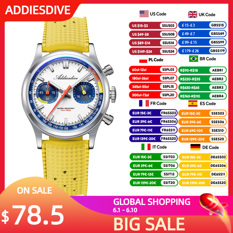 ADDIESDIVE Fashion Men's Quart – Rubber Strap Diver recenzja i cena