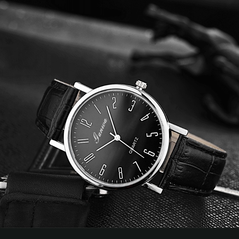 Men's Watch Fashion Arabic Qua – Leather Watch Band Men recenzja i cena