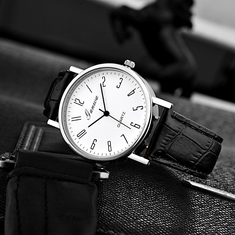 Men's Watch Fashion Arabic Qua – Leather Watch Band Men recenzja i cena