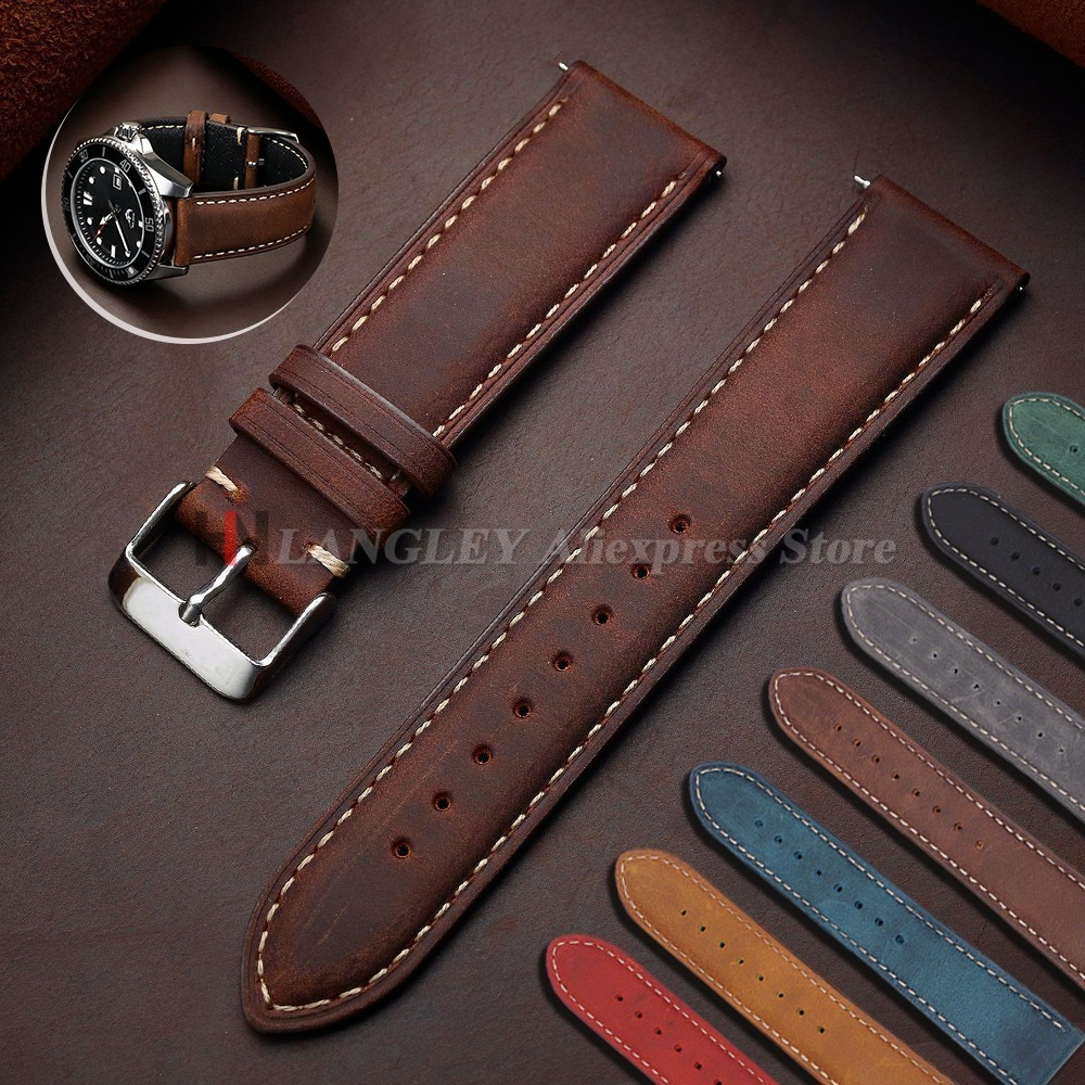 Vintage Watch Strap 14mm 16mm  – Leather Strap Quick Release recenzja i cena
