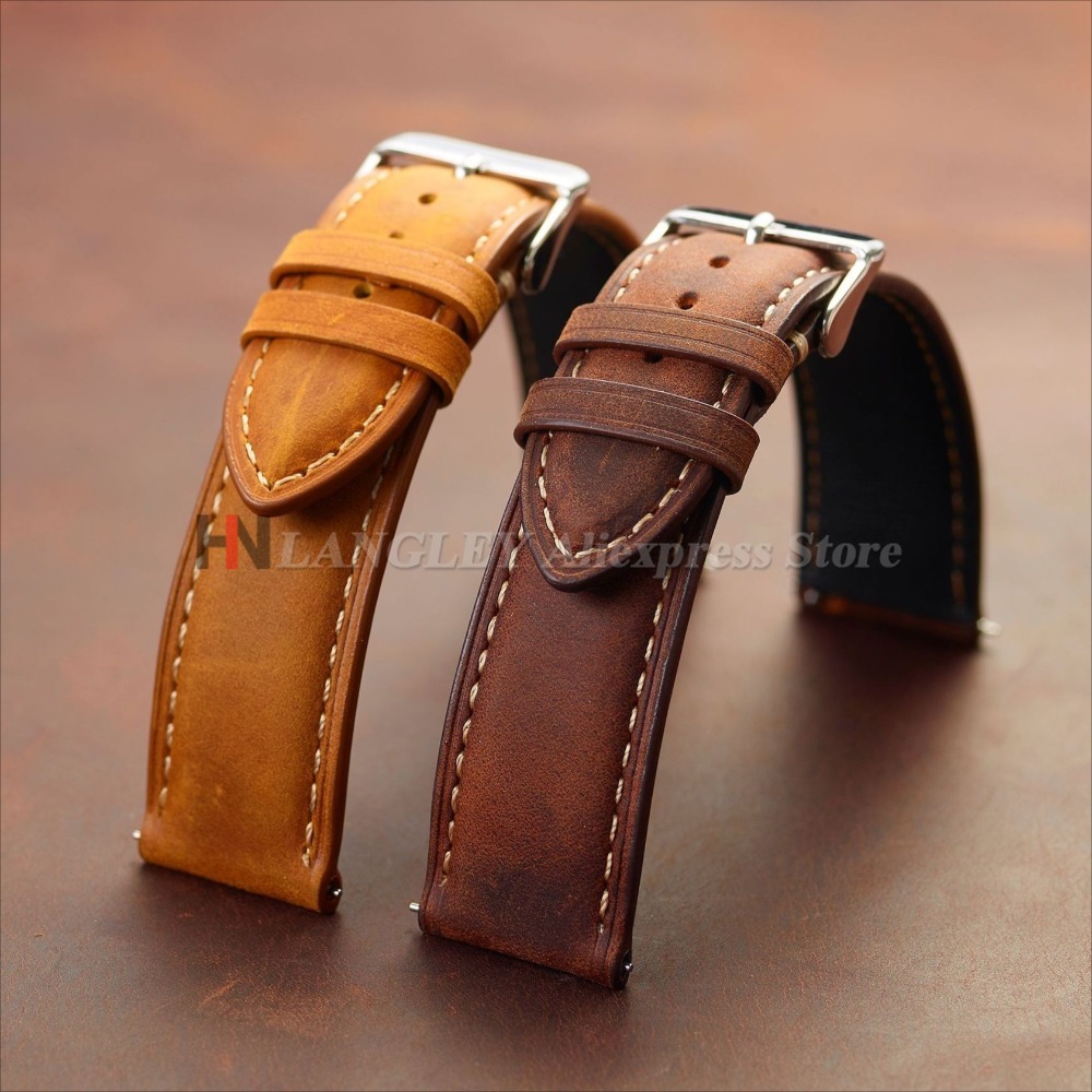 Vintage Watch Strap 14mm 16mm  – Leather Strap Quick Release recenzja i cena