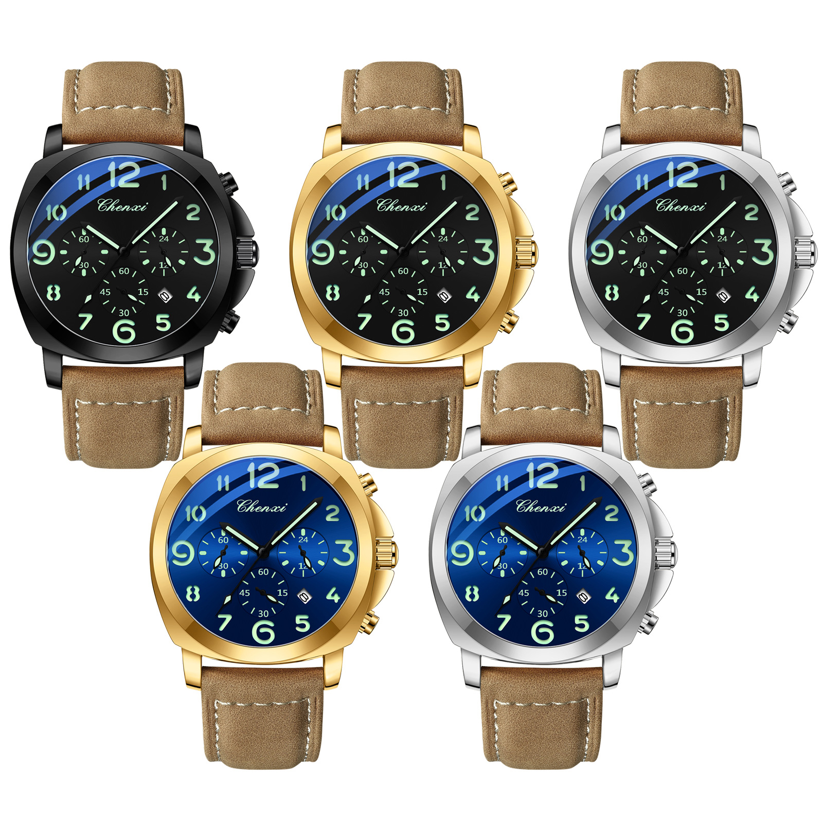 CHENXI Men Watch Multifunction – Leather Watch Band Men recenzja i cena