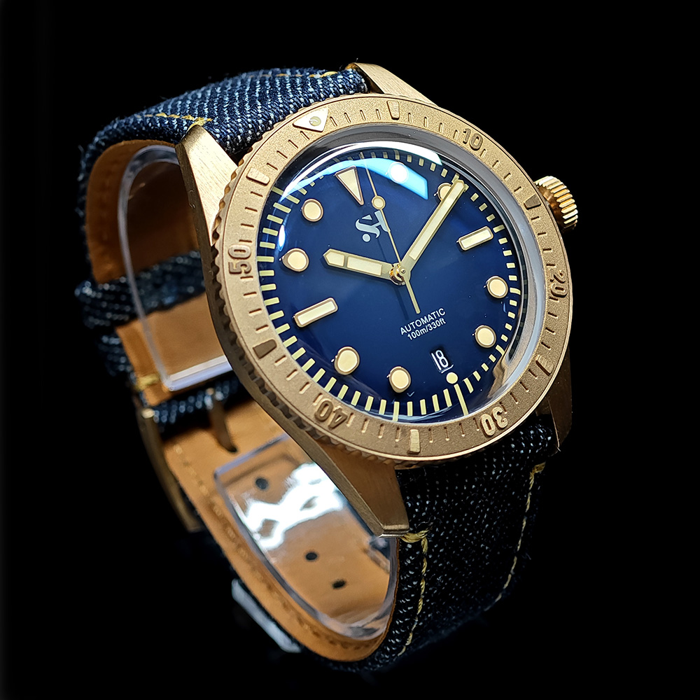 42mm Bronze Mens Watch Mechani – Canvas Strap Watch recenzja i cena