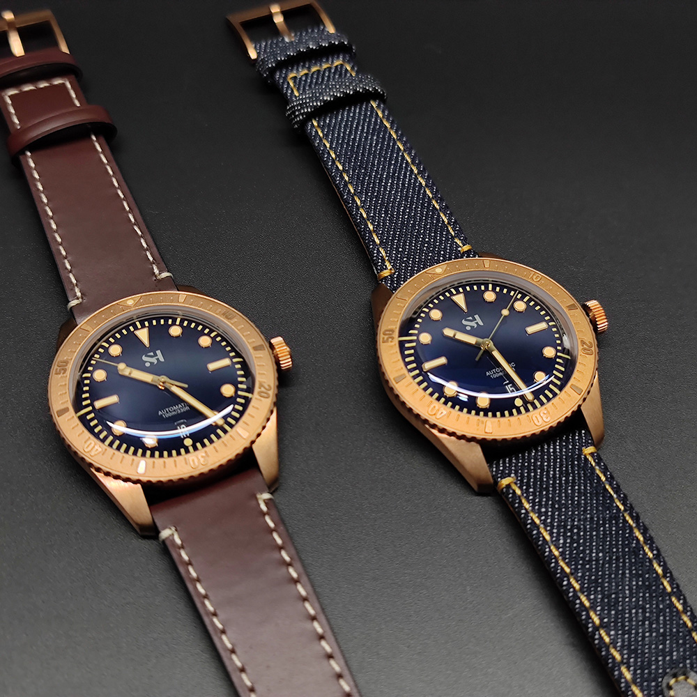 42mm Bronze Mens Watch Mechani – Canvas Strap Watch recenzja i cena