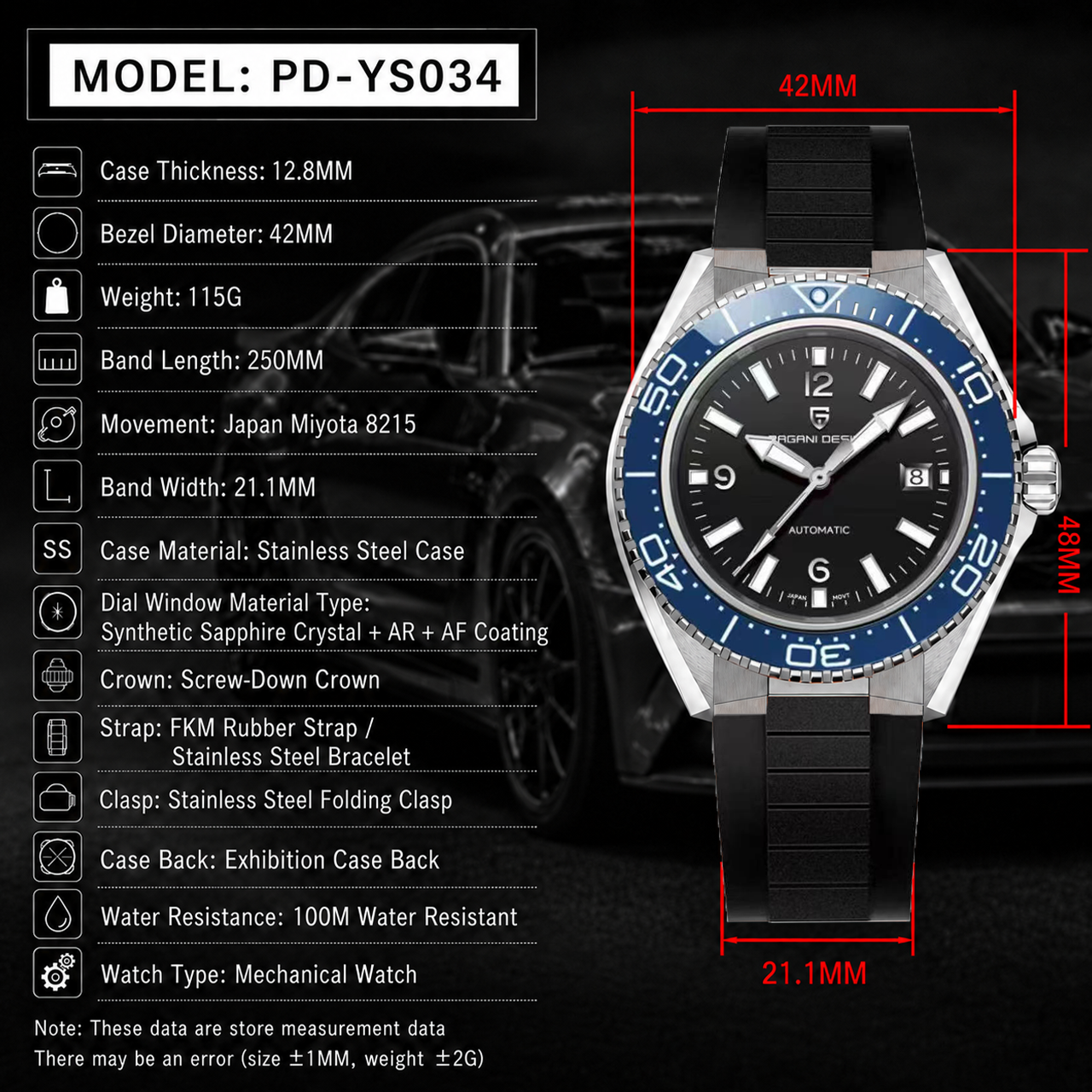 Pagani Design New Men's Mechan – Rubber Strap Diver recenzja i cena