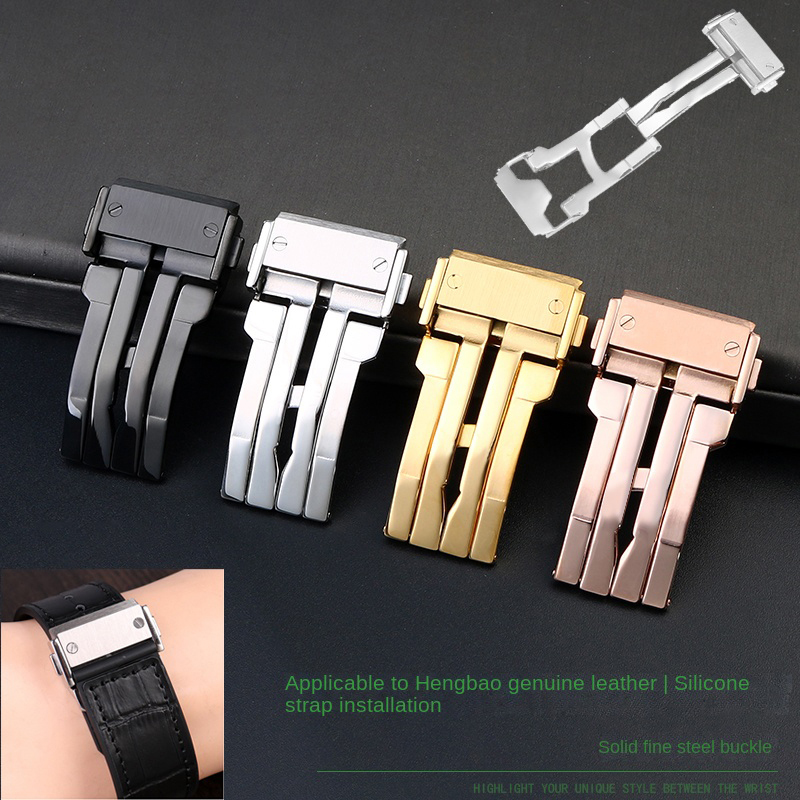 18 22mm Solid Stainless Steel  – Leather Watch Band Men recenzja i cena