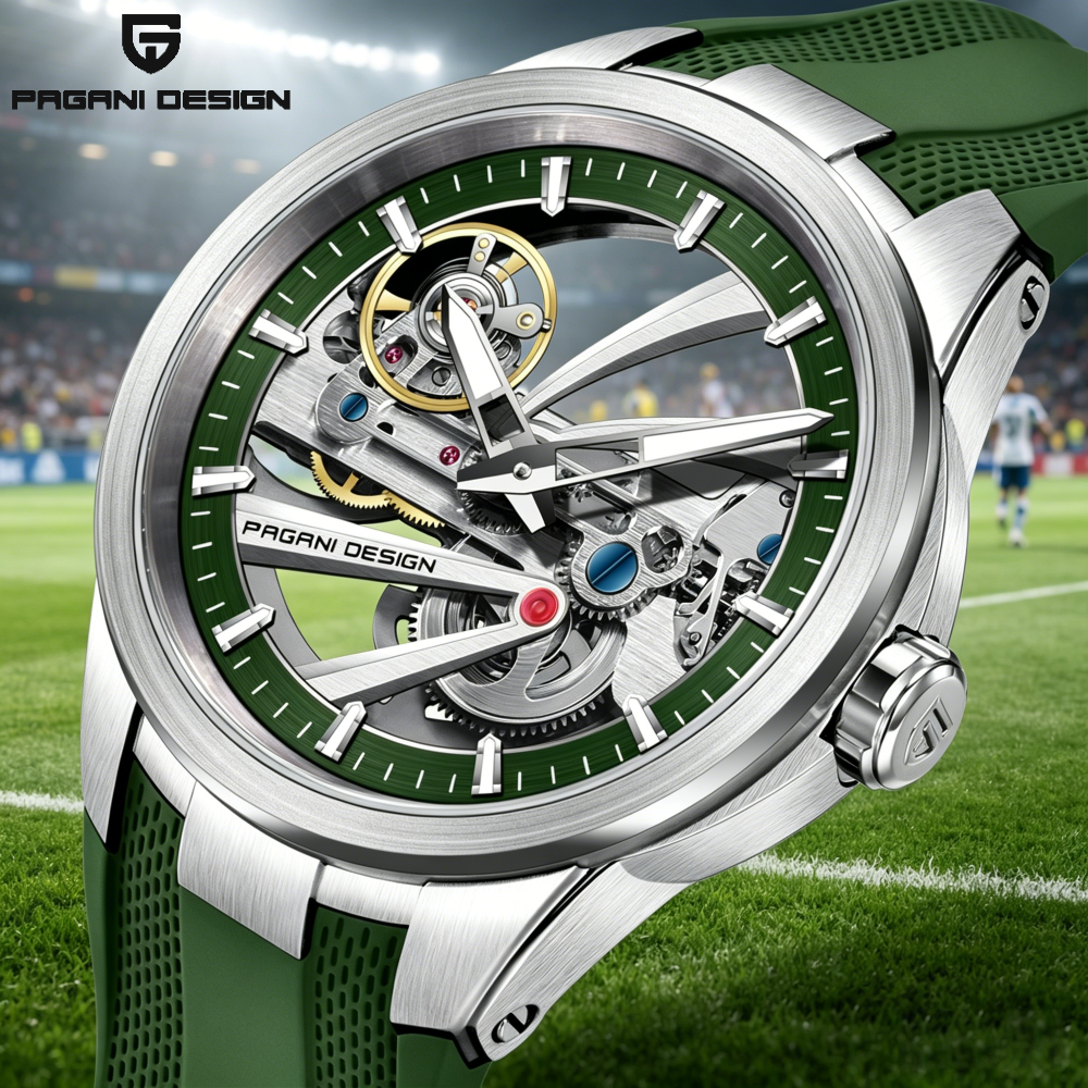 Green Skeleton PAGANI DESIGN P – Rubber Strap Diver recenzja i cena