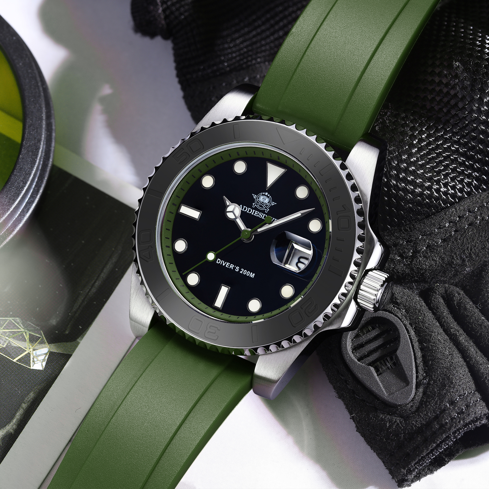 ADDIESDIVE Rotatable Ceramic B – Rubber Strap Diver recenzja i cena