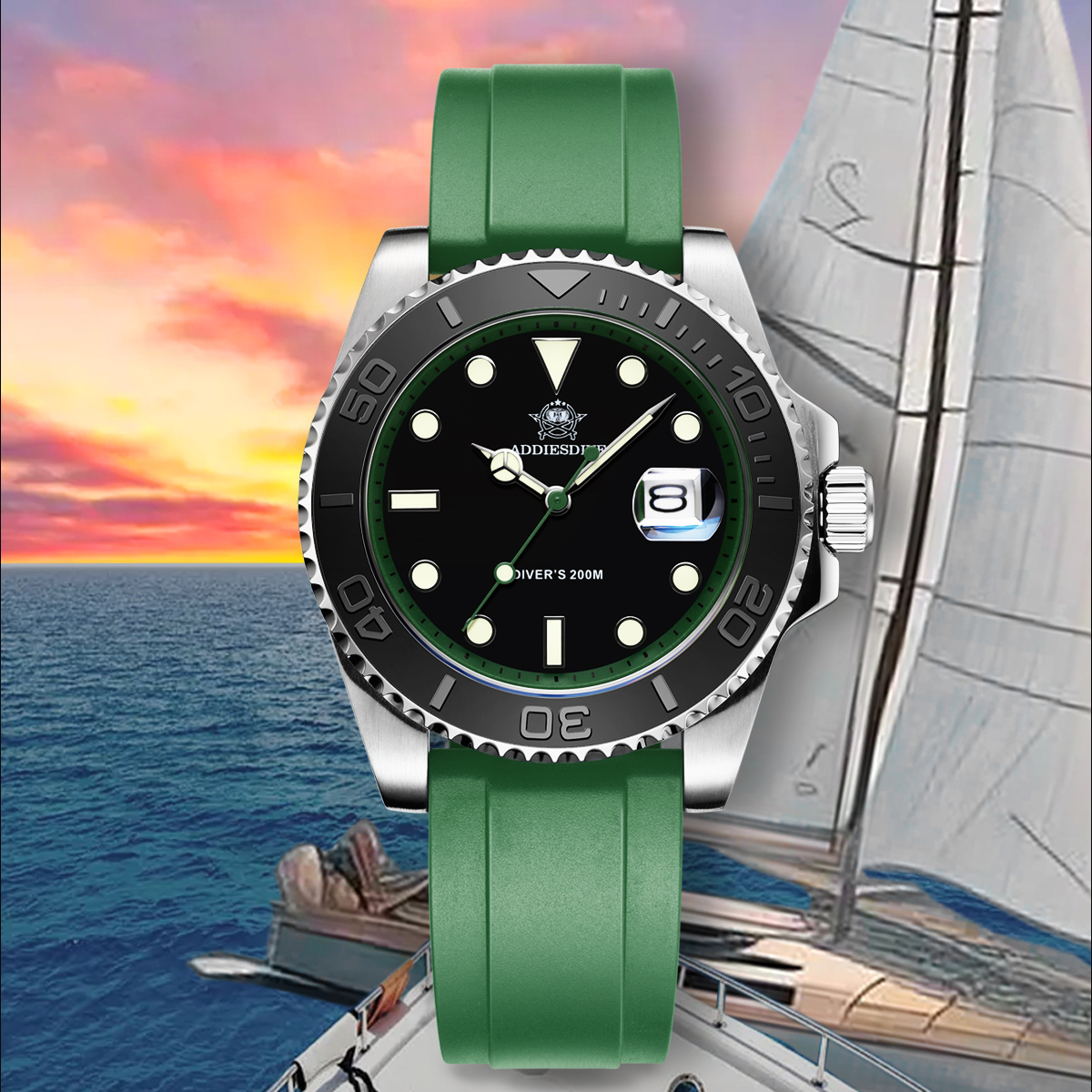 ADDIESDIVE Rotatable Ceramic B – Rubber Strap Diver recenzja i cena