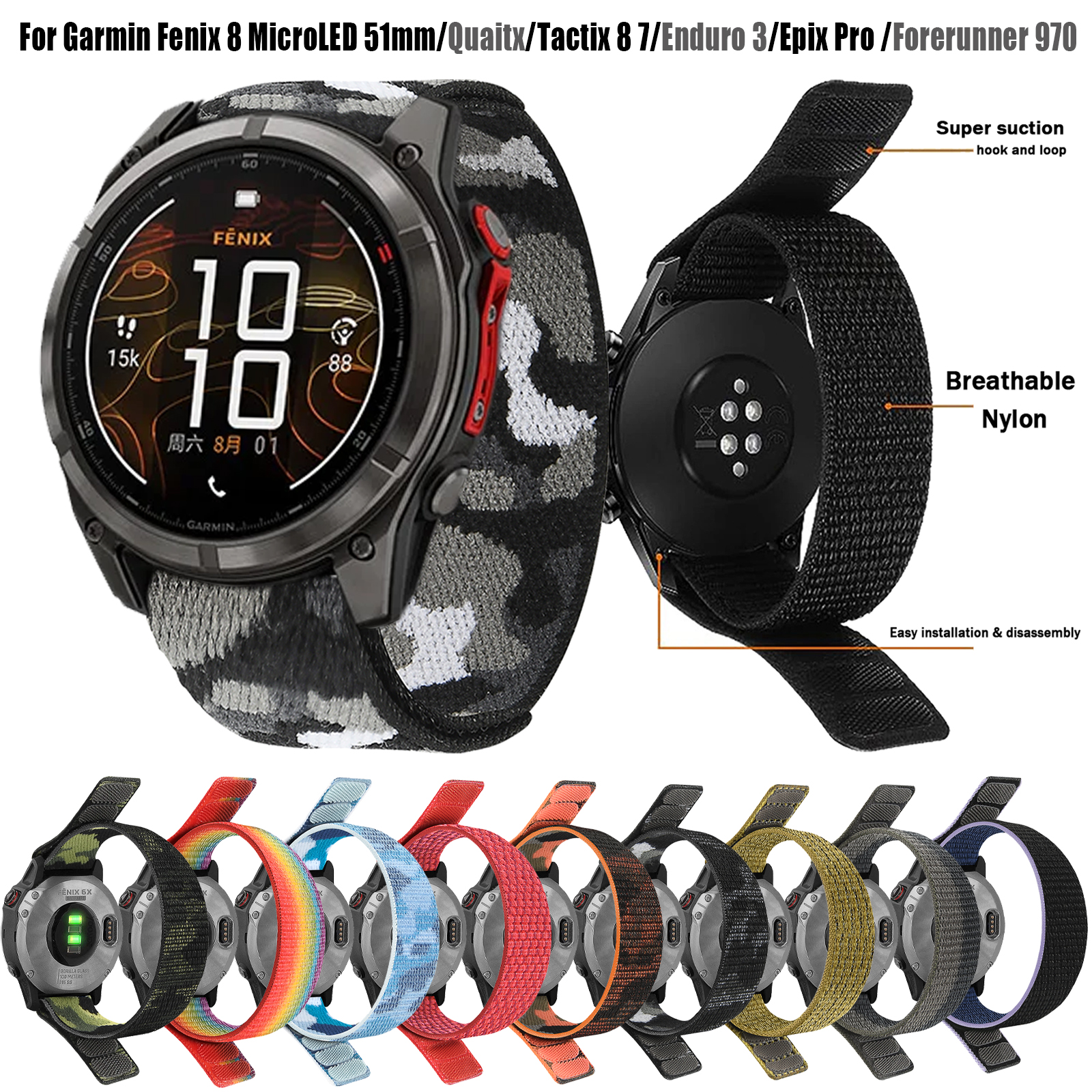 22mm 26mm Nylon QuickFit Strap – Sport Loop Velcro recenzja i cena