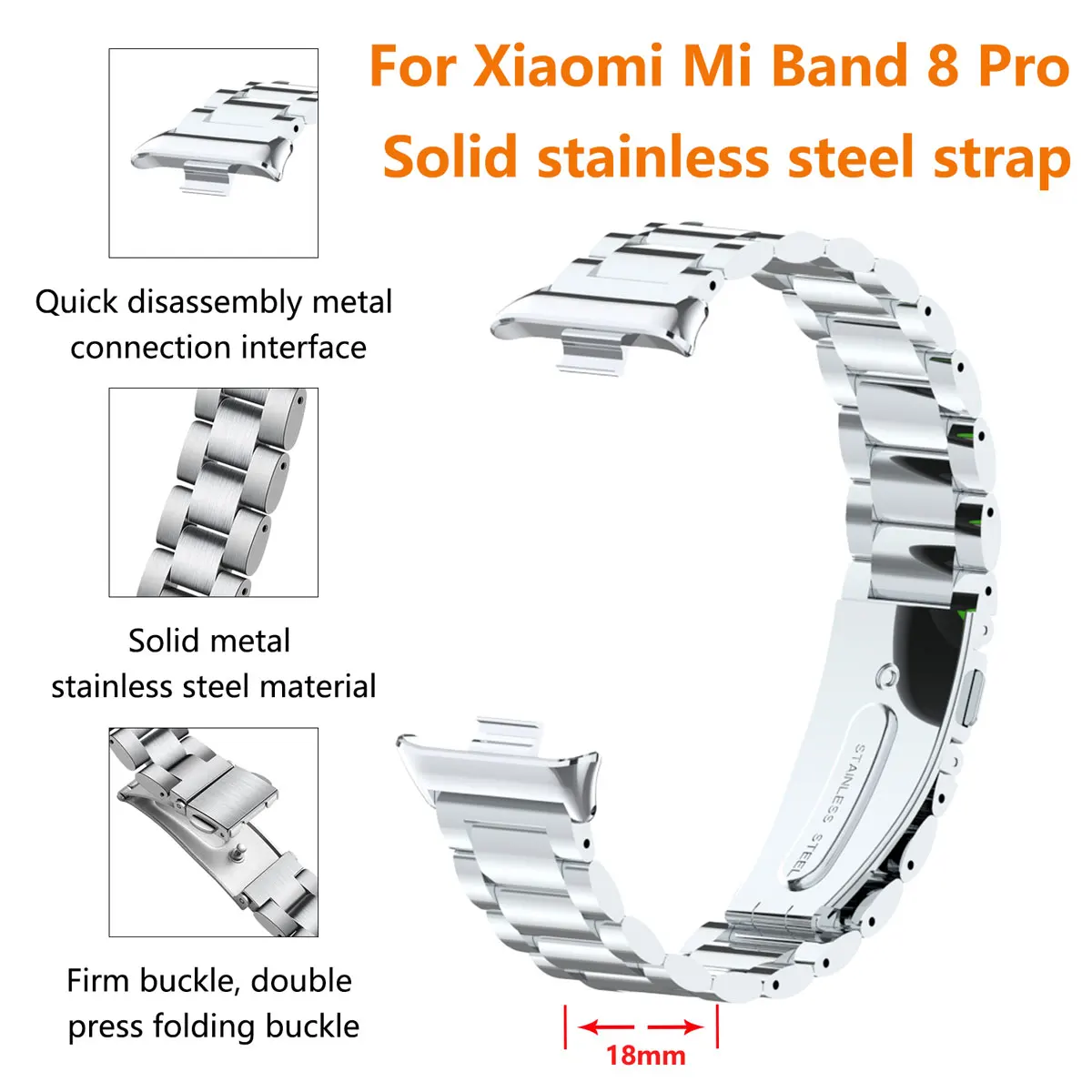 Suitable for Xiaomi band 8pro  – Mesh Strap Metal recenzja i cena