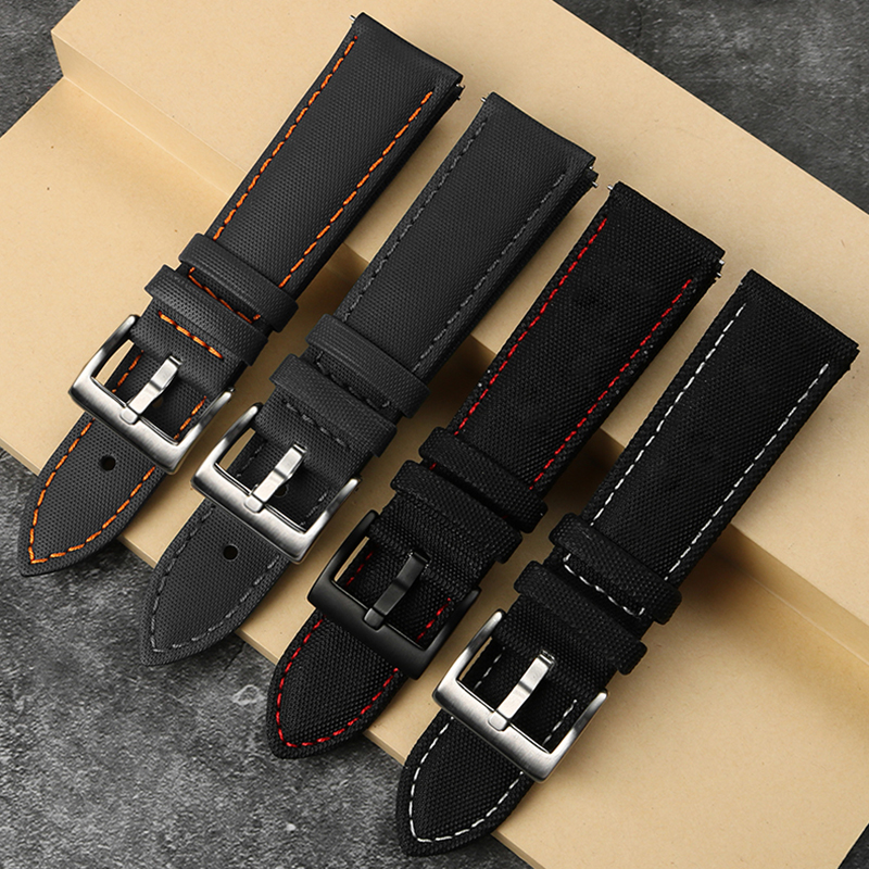Canvas leather bottom watchban – Leather Strap Quick Release recenzja i cena