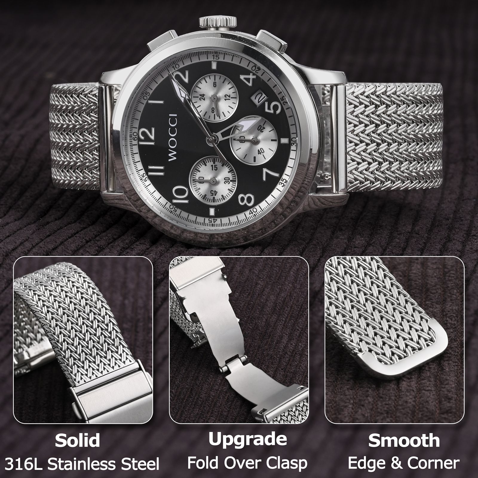 WOCCI Elite Metal Watch Band,  – Mesh Strap Metal recenzja i cena
