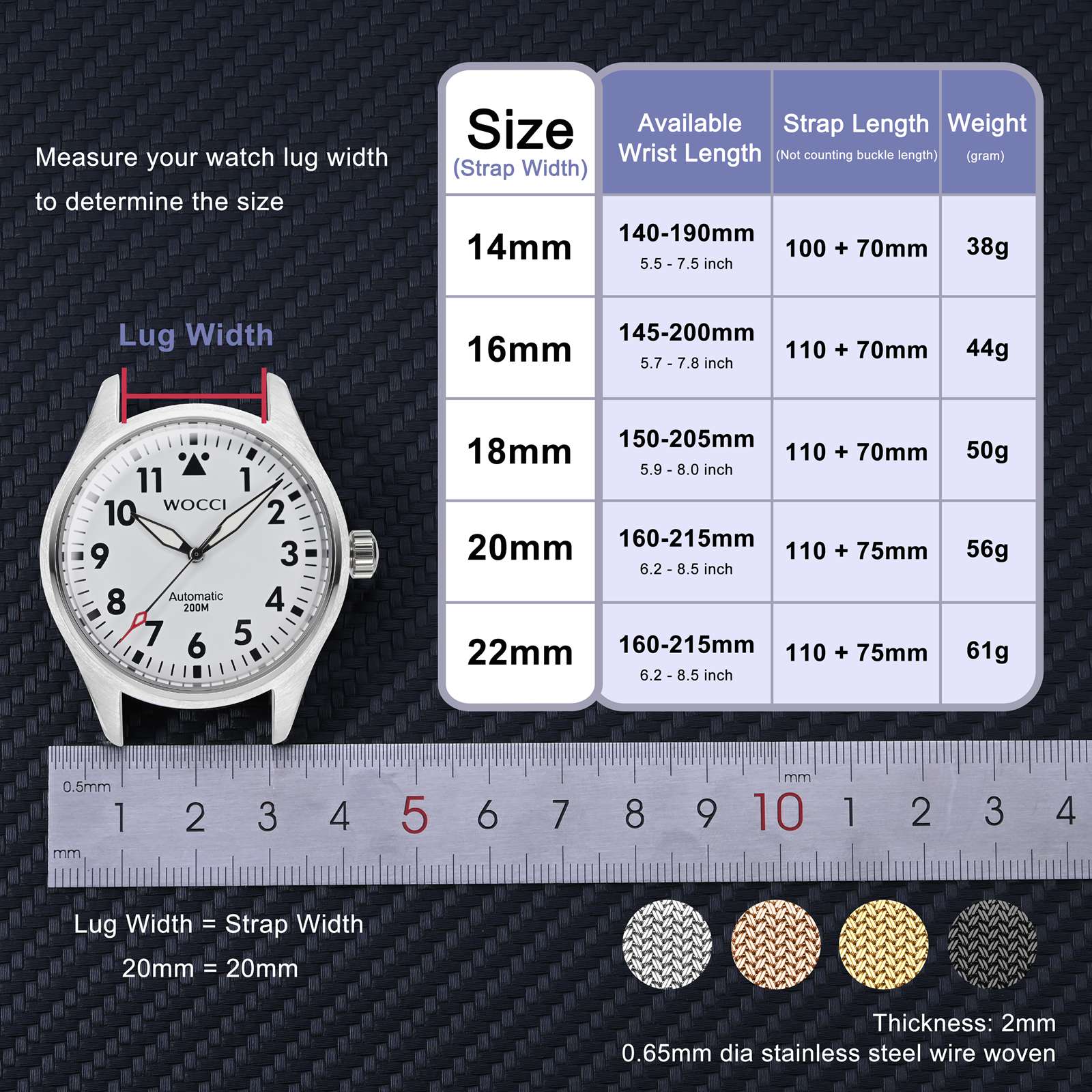 WOCCI Elite Metal Watch Band,  – Mesh Strap Metal recenzja i cena