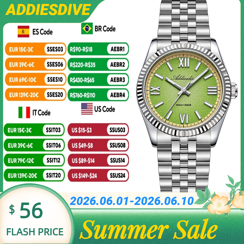ADDIESDIVE Hight Quality Sapph – Stainless Bracelet Diver recenzja i cena