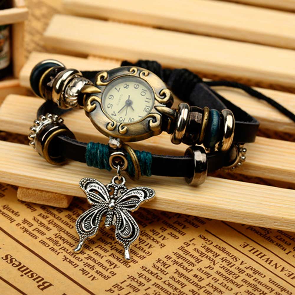 Handmade Butterfly Beads Brace – Leather Watch Band Men recenzja i cena