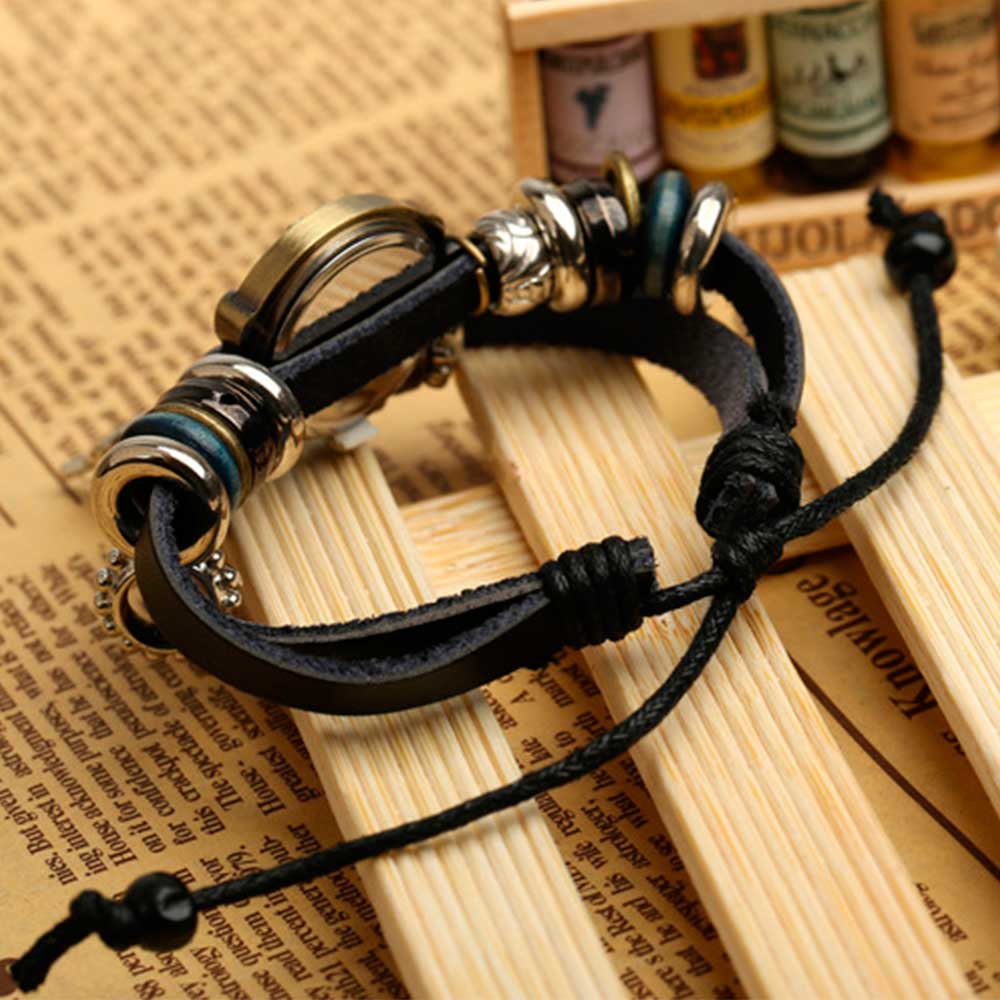 Handmade Butterfly Beads Brace – Leather Watch Band Men recenzja i cena