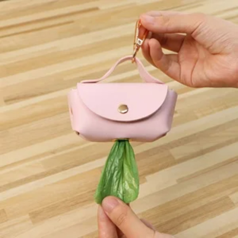 Elegant Leather Dog Poop Bag C – Leather Strap Quick Release recenzja i cena
