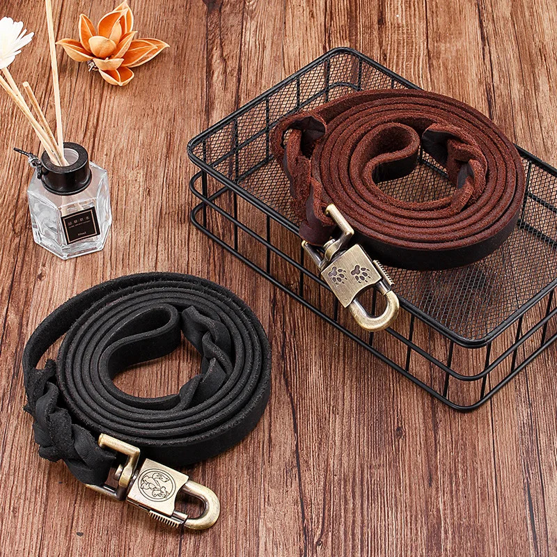 Genuine Leather Dog Leash - To – Leather Strap Quick Release recenzja i cena
