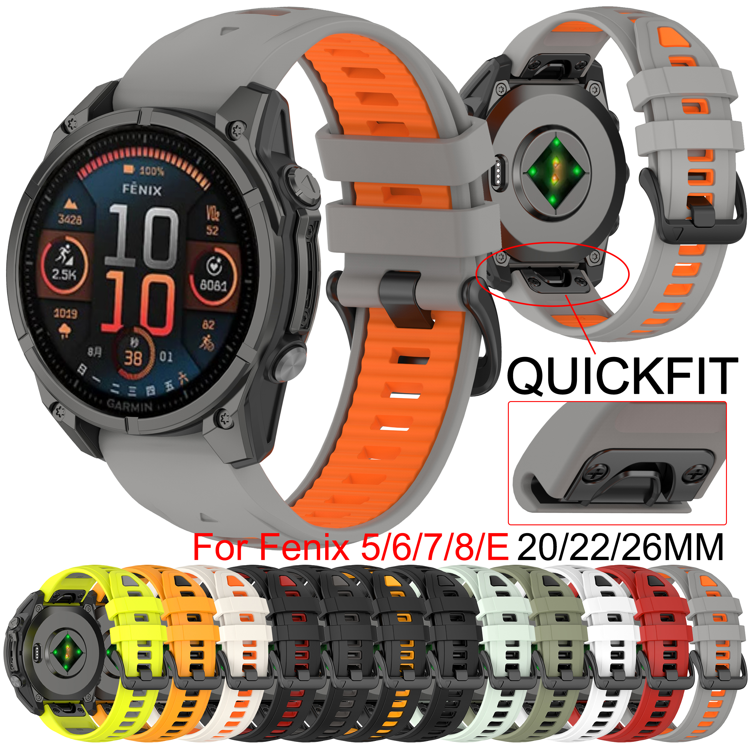 QuickFit 20mm 22mm 26mm Strap  – Silicone Watch Band 22Mm recenzja i cena