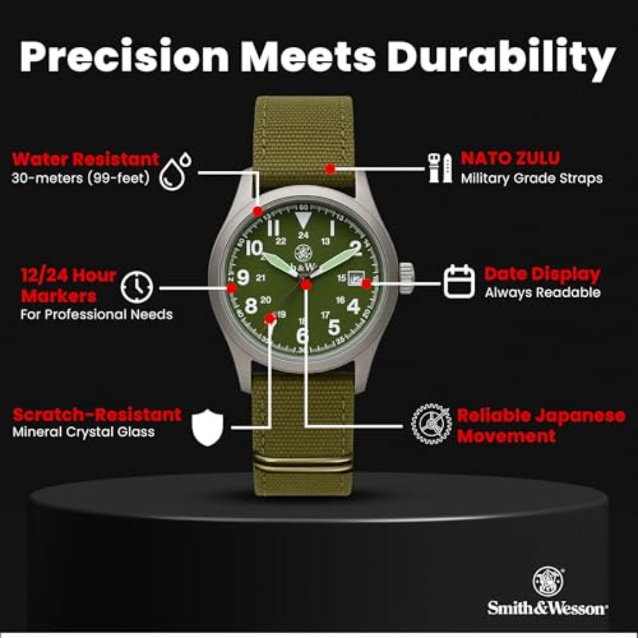 Men's Military Watch, 3 Interc – Canvas Strap Watch recenzja i cena