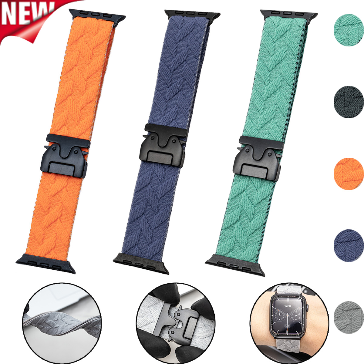nylon strap for iwatch 10 9 8  – Parachute Strap Elastic recenzja i cena