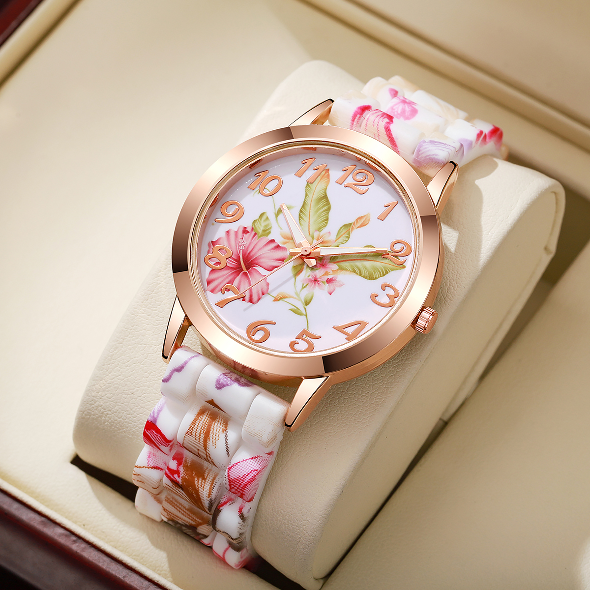 Fashion Flowers Printed Women  – Silicone Band Women recenzja i cena