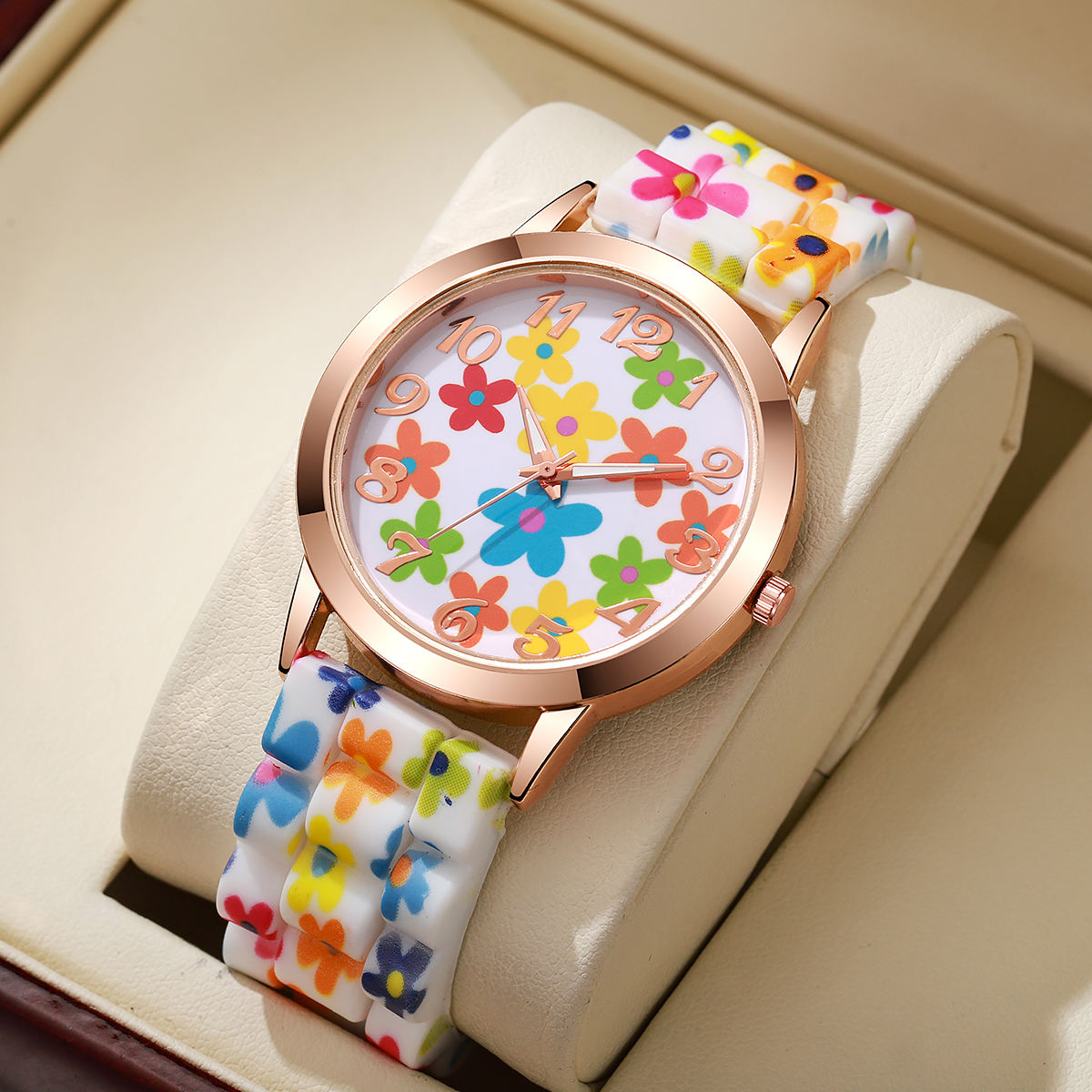 Fashion Flowers Printed Women  – Silicone Band Women recenzja i cena