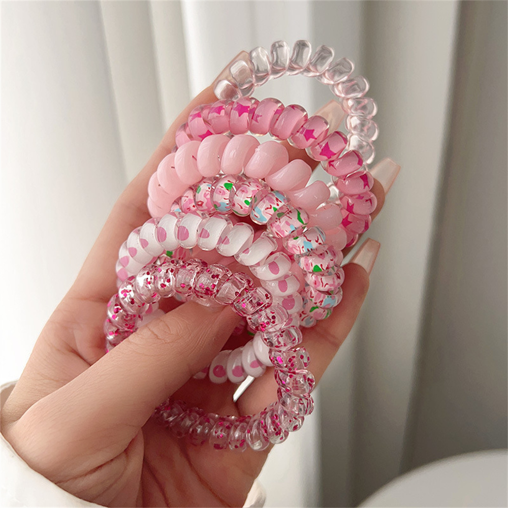 6pcs Sweet Cute Colorful Spira – Silicone Band Women recenzja i cena